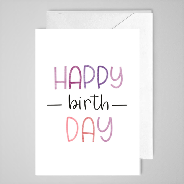 Happy Birthday (pink) - Greeting Card