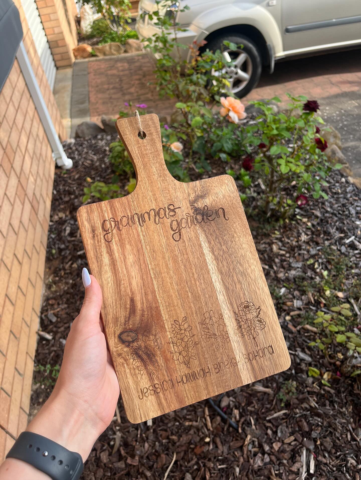 Grandma Garden (customisable) - Chopping Board