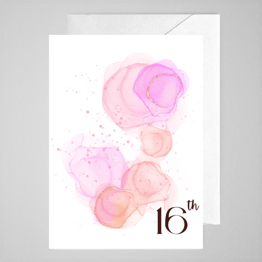 16th (pink WC) - Greeting Card