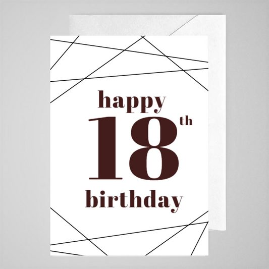 Happy 18th Birthday (line) - Greeting Card