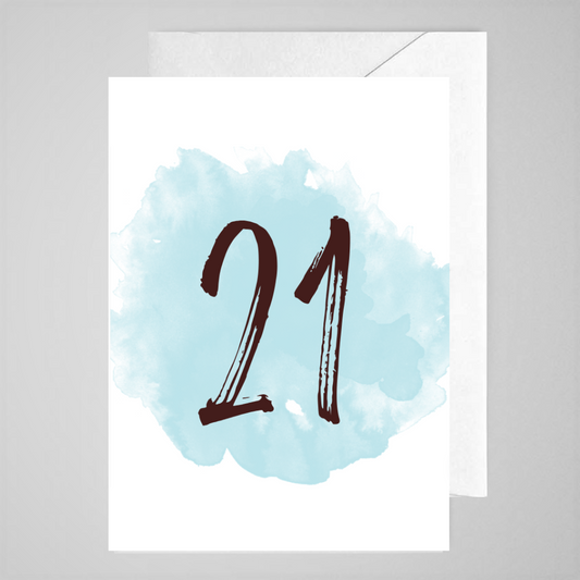 21 (blue) - Greeting Card