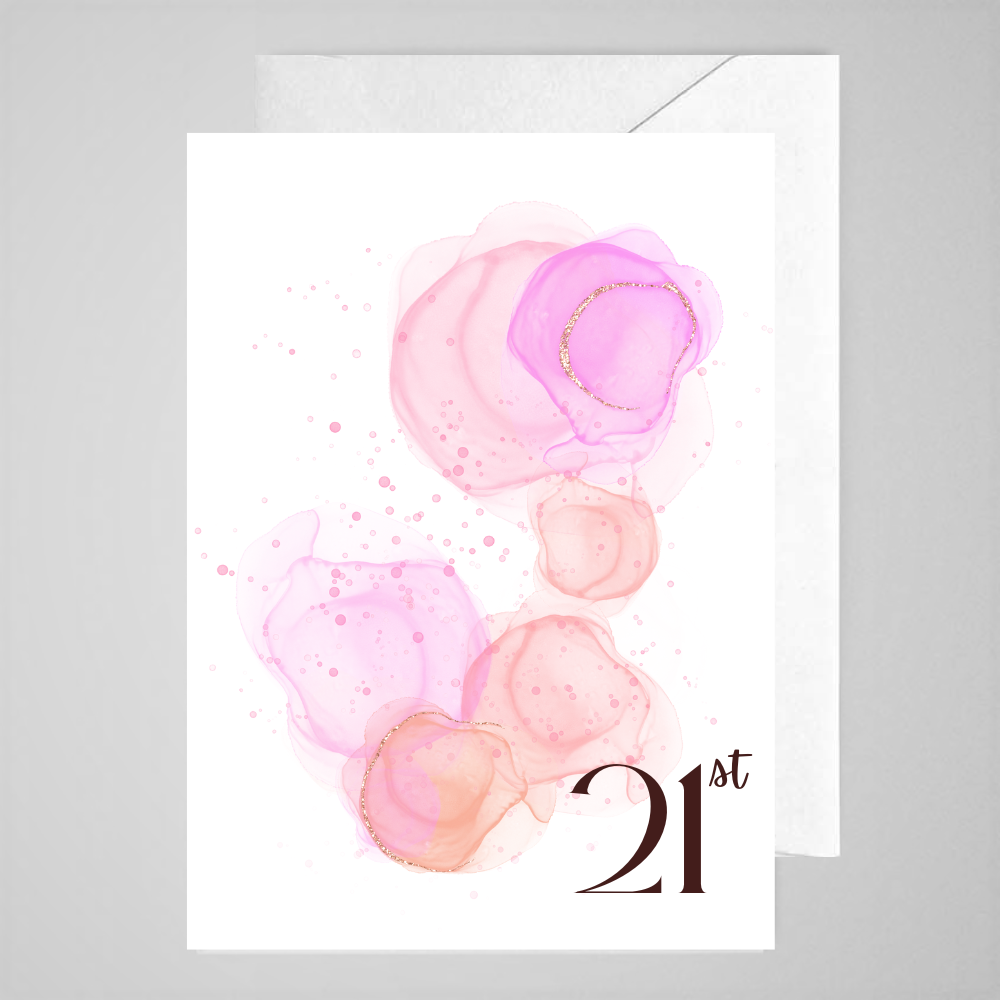 21st (Pink WC) - Greeting Card