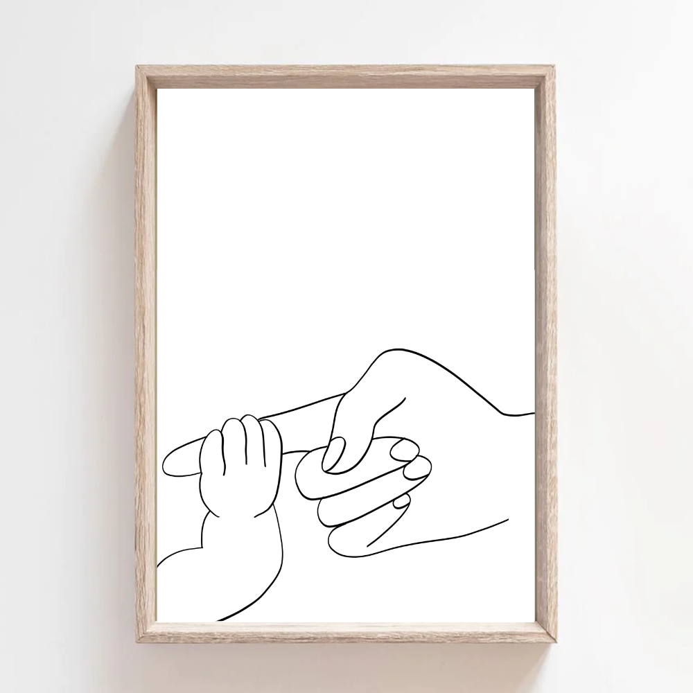 Holding Hands w/Baby (line) - Print