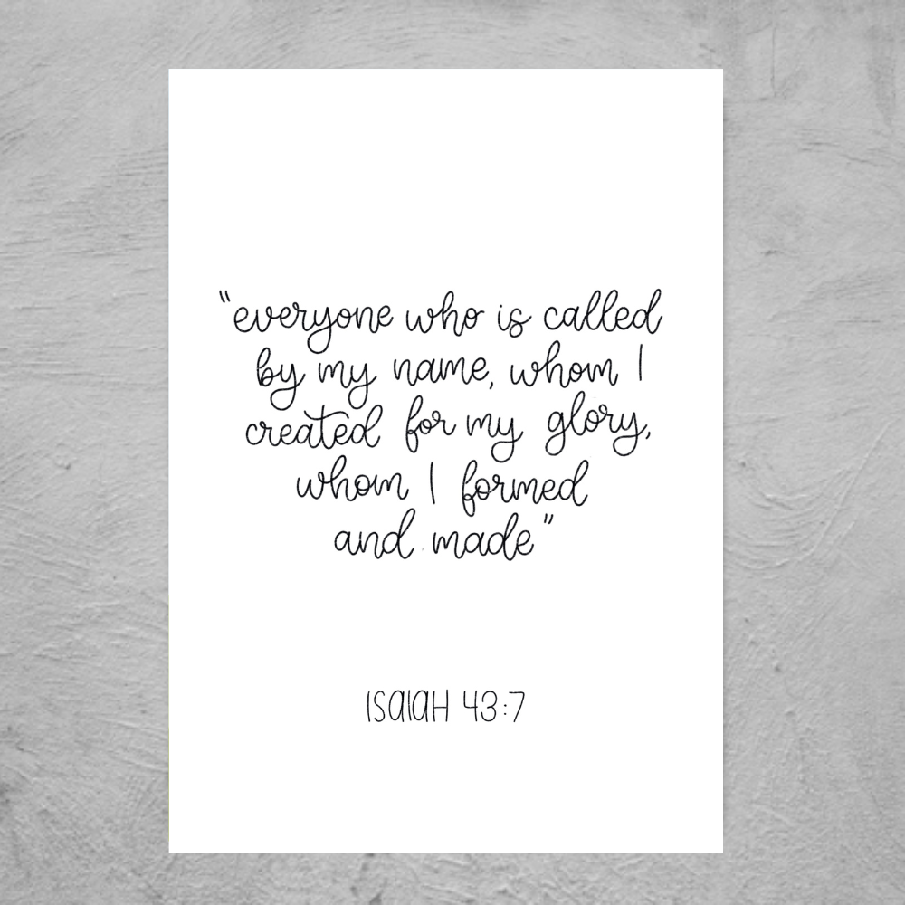Called By My Name (Isaiah 43:7) - Print