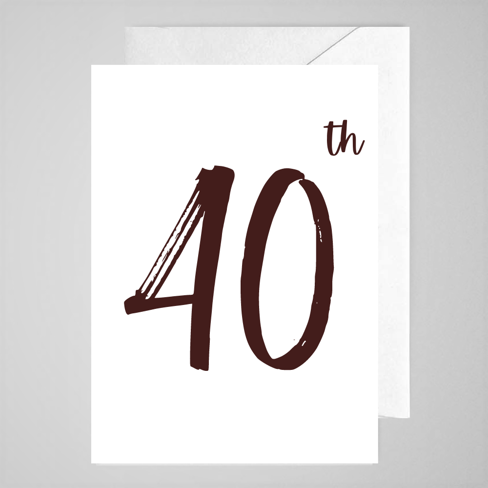 40th (B&W) - Greeting Card