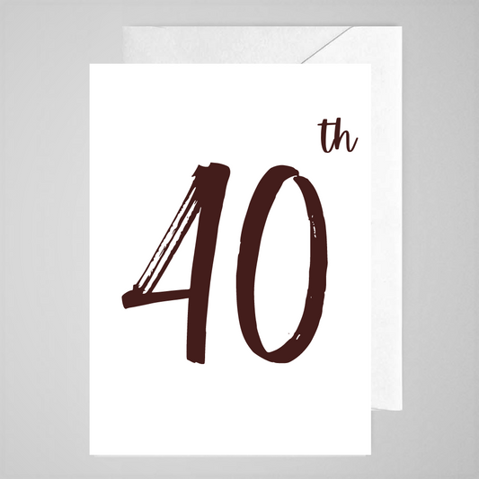 40th (B&W) - Greeting Card