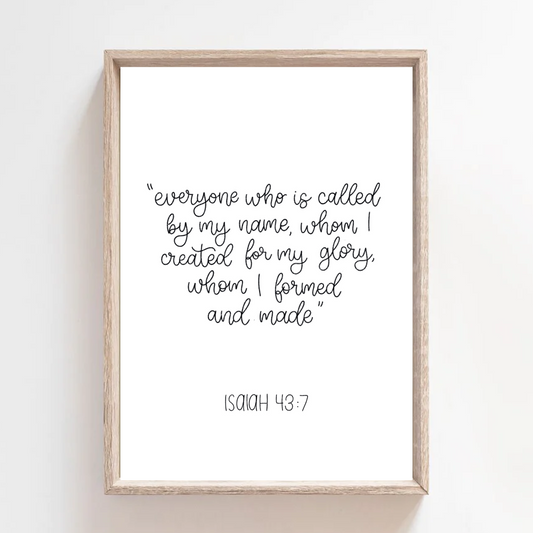 Called By My Name (Isaiah 43:7) - Print