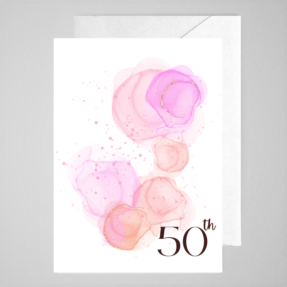 50th (pink WC) - Greeting Card