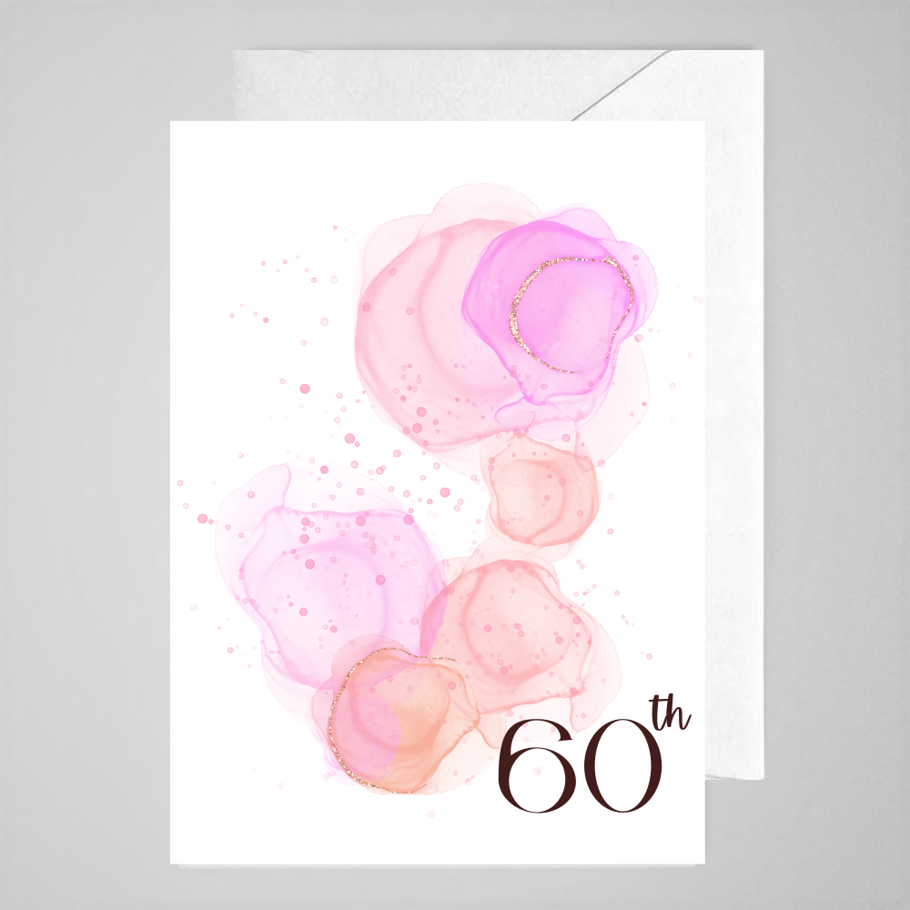 60th (pink WC) - Greeting Card