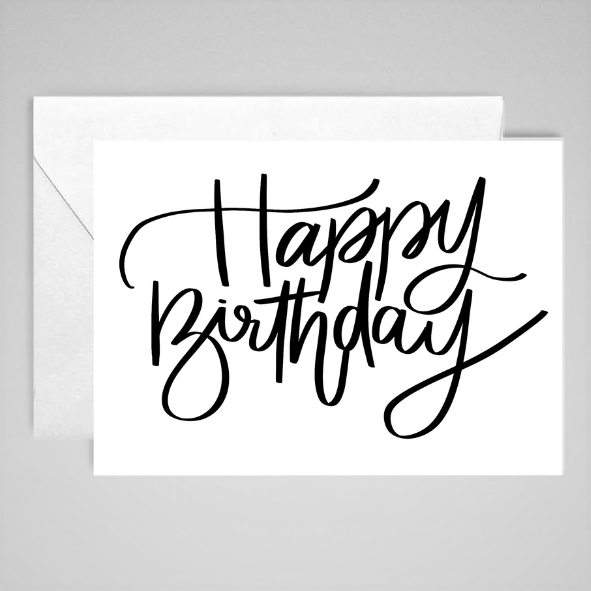 Happy Birthday Card (B&W LS) - Greeting Card