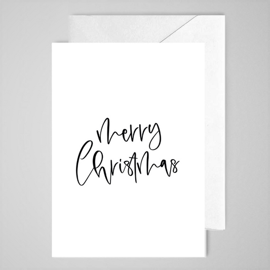 Merry Christmas Card (B&W) - Greeting Card