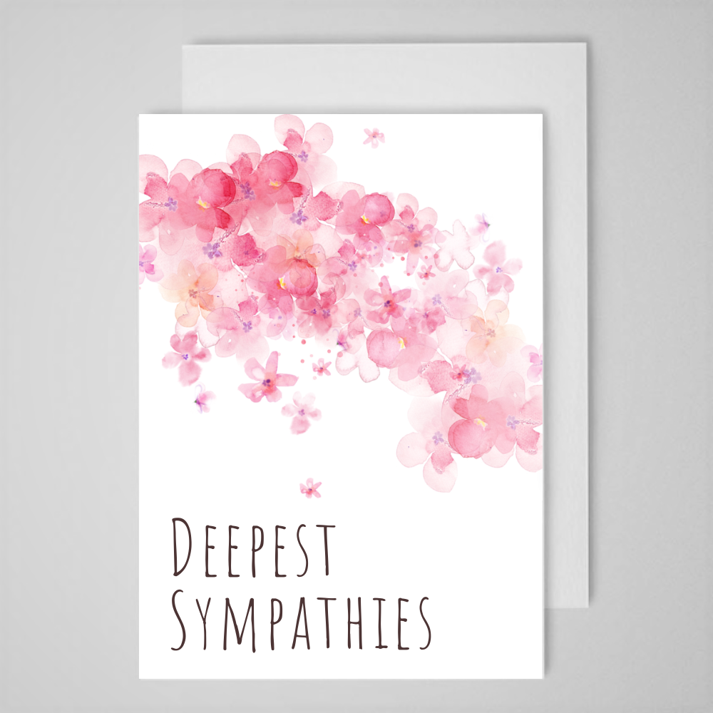 Deepest Sympathy (pink) - Greeting Card
