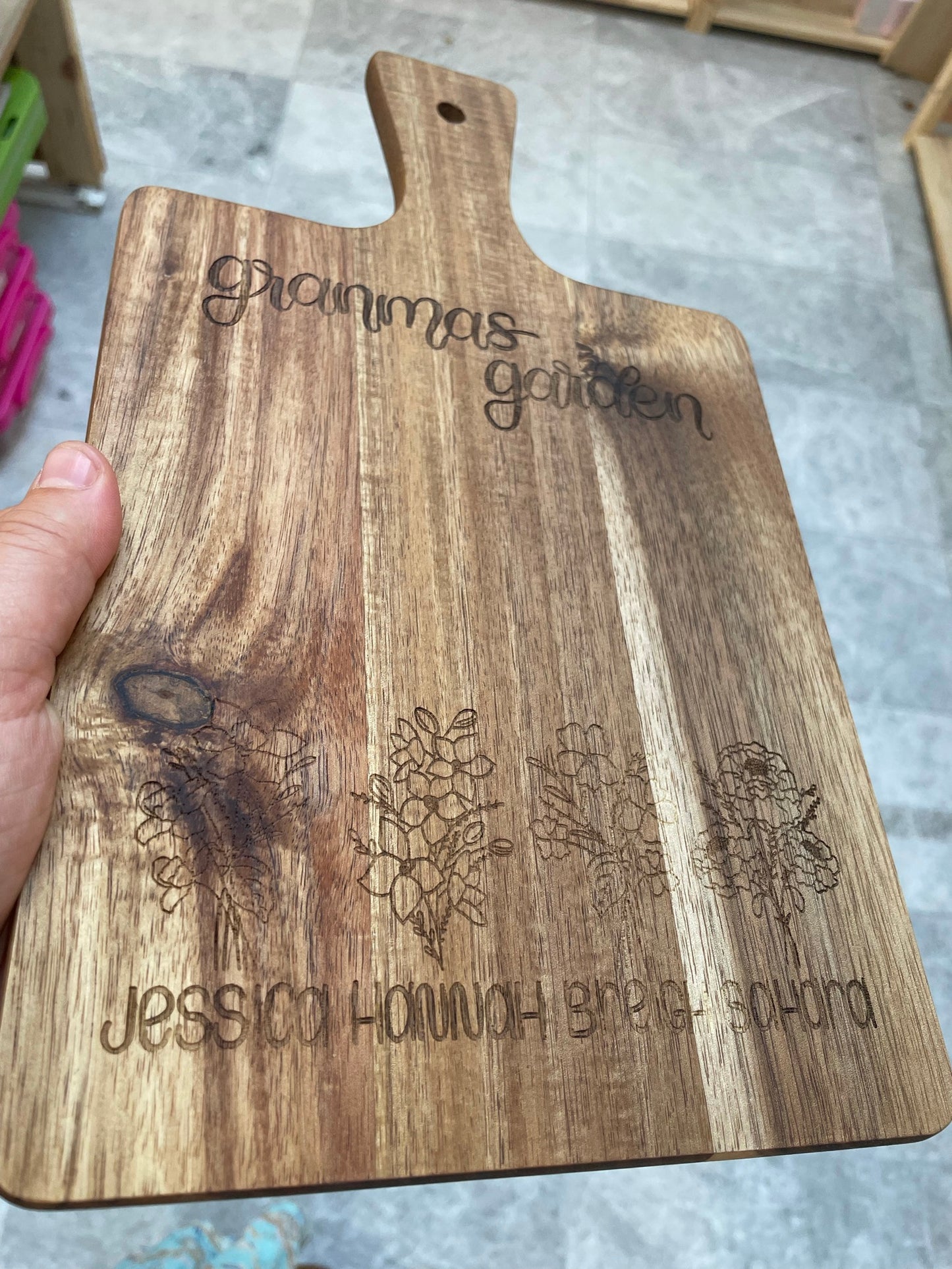 Grandma Garden (customisable) - Chopping Board