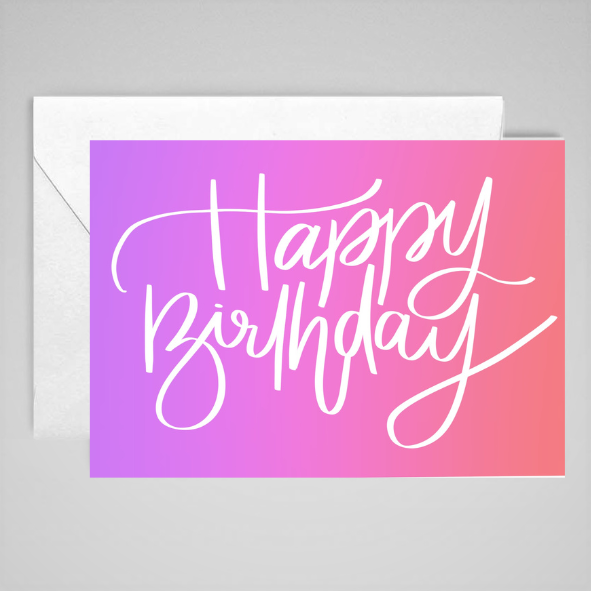 Happy Birthday (PP ombre) - Greeting Card