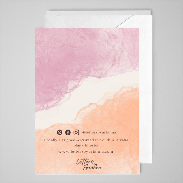 XO (orange/pink) - Greeting Card
