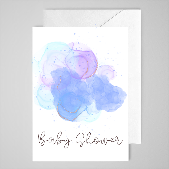 Baby Shower (purple WC) - Greeting Card