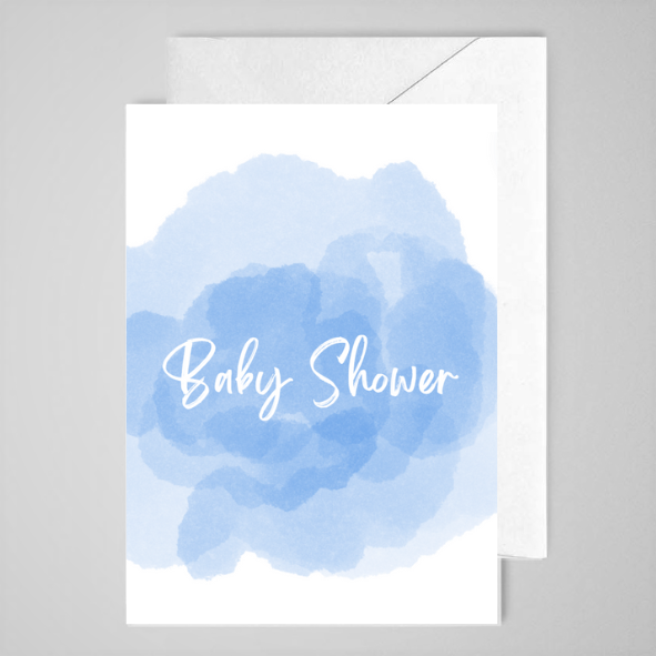 Baby Shower (blue WC) - Greeting Card