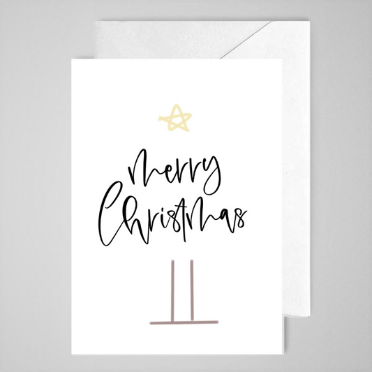 Merry Christmas (colour tree) - Greeting Card