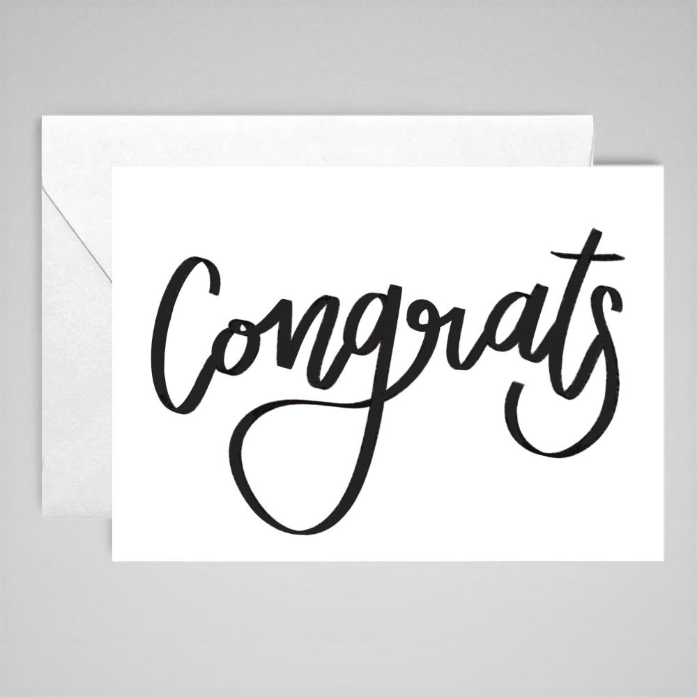 Congrats Card (black) - Greeting Card