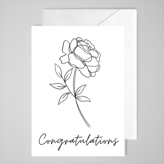 Congratulations Card (rose)- Greeting Card