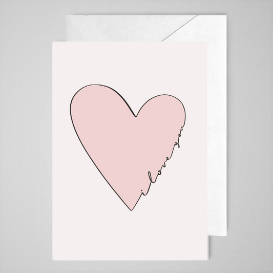 Pink Heart (ILY) - Greeting Card