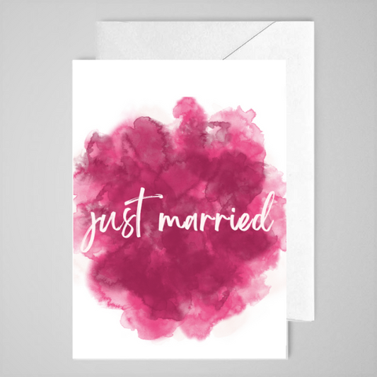 Just Married (pink WC) - Greeting Card