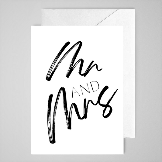 Mr and Mrs (B&W) - Greeting Card