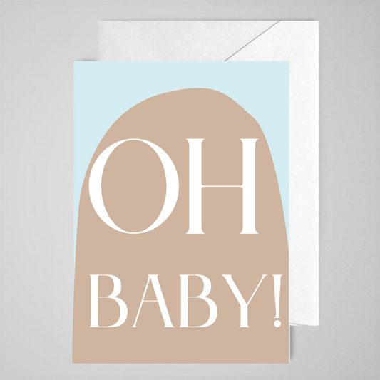 Oh Baby (blue) - Greeting Card