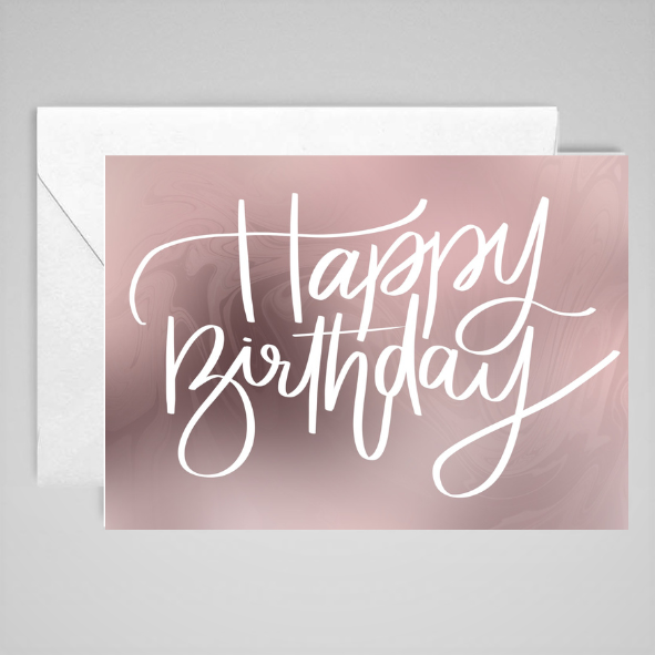 Happy Birthday (PW ombre) - Greeting Card