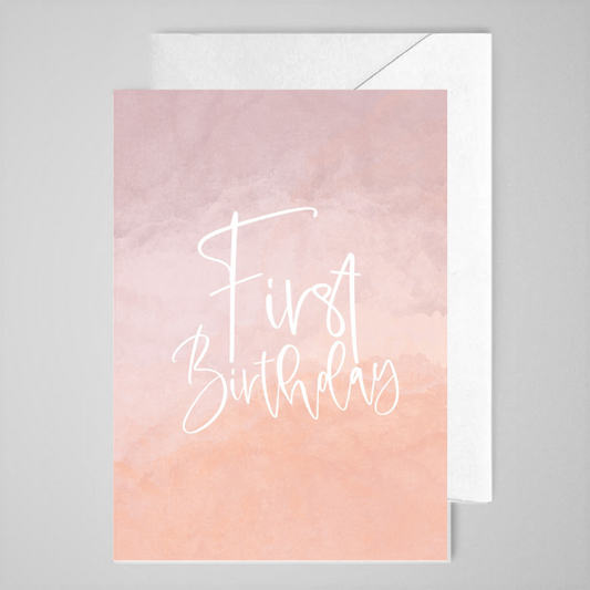 First Birthday (pink) - Greeting Card
