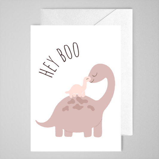 Hey Boo (pink) - Greeting Card