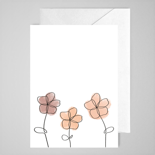 WC Flowers (plain) - Greeting Card