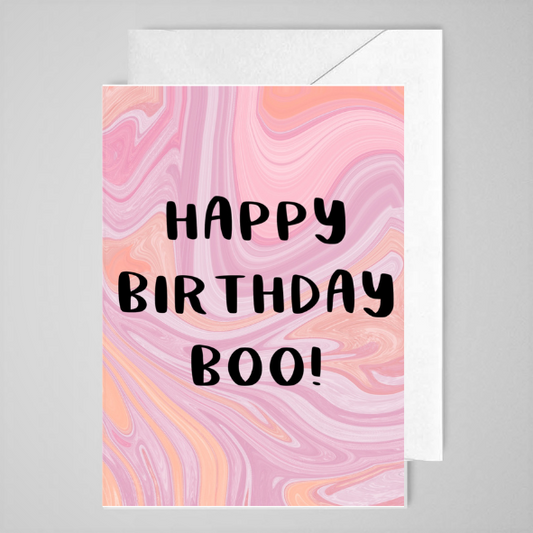 Happy Birthday Boo (pink) - Greeting Card