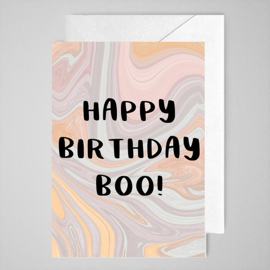 Happy Birthday Boo (rainbow) - Greeting Card