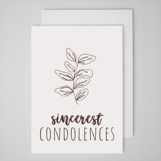 Sincerest Condolonces (leaf) - Greeting Card