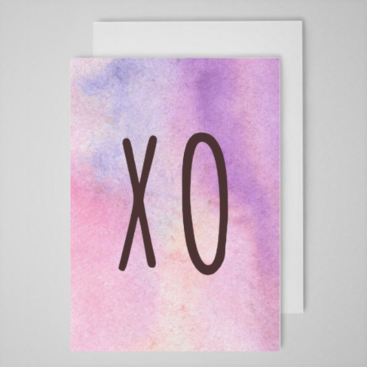 XO (purple WC) - Greeting Card